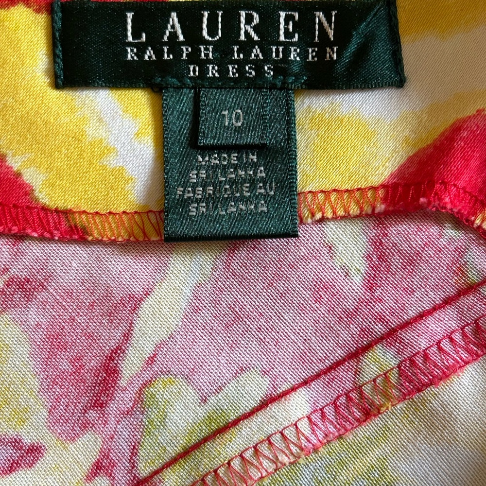 Ralph Lauren Sleeveless Flowered Midi Dress Size 10 - Picture 10 of 11